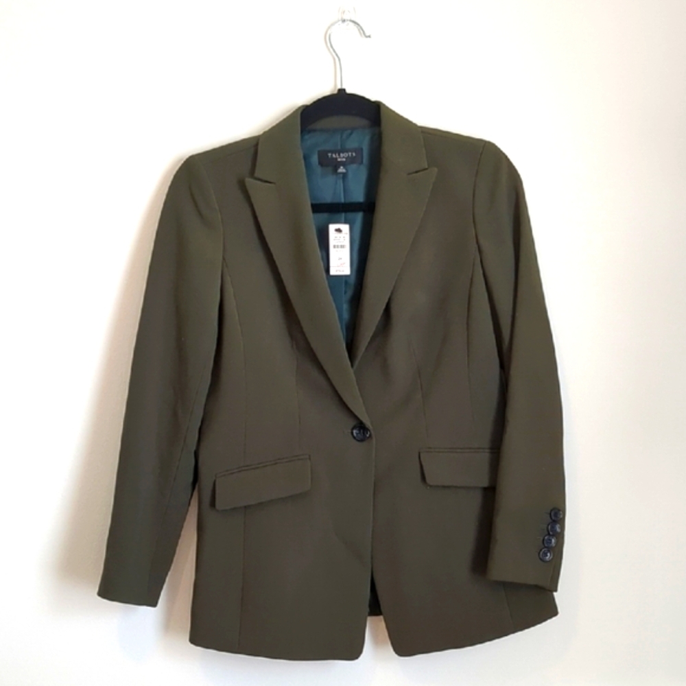 Talbots Green Blazer Classic Suit Jacket